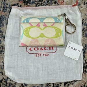 Coach Mini Coin Purse C Logo Print, Colorful Logo Scribble,  4.5" x 3" NWT’s
